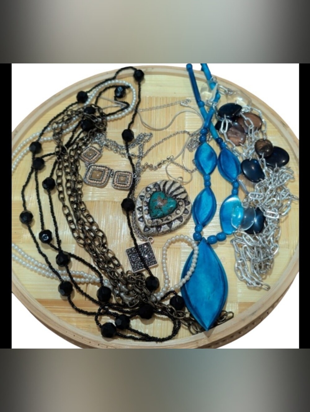 Assorted Women's Turquoise Color & Black Necklace Set